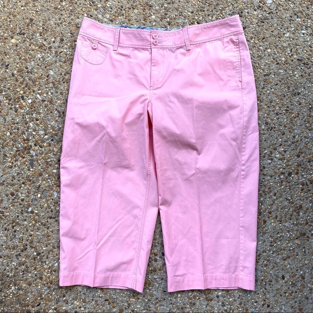 L.L. Bean Pastel Pink Cotton Wide Leg Capris Size 20 PET
